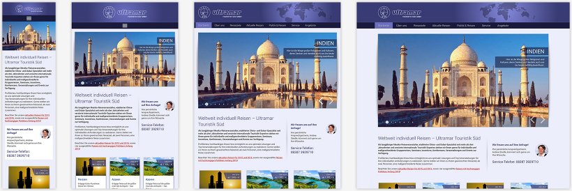 Webdesign von Ultramar Touristik Süd