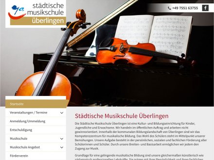 Webdesign von Musikschule Überlingen