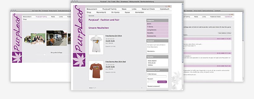 Webdesign von PurpLeaf - Fashion und Fair