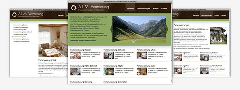 Webdesign von ALM Vermietung