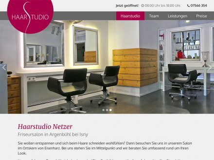 Webdesign von Haarstudio Netzer