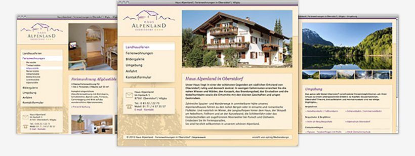 Webdesign von Haus Alpenland