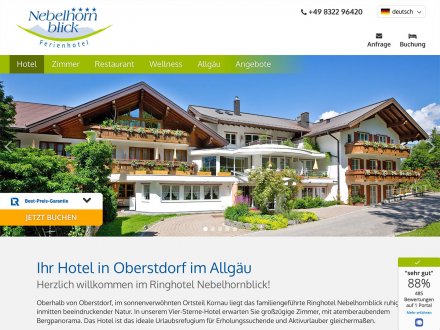 Webdesign von Hotel Nebelhornblick