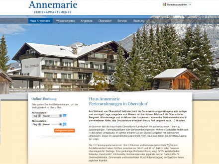 Webdesign von Haus Annemarie