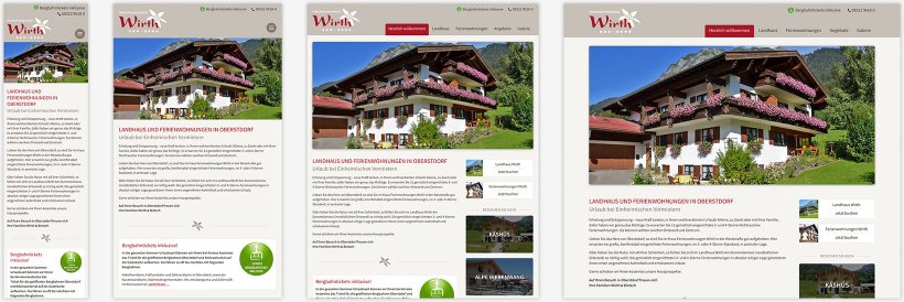 Webdesign von Ferienwohnungen Wirth