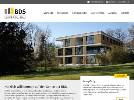 Webdesign von BDS Universal-Bau