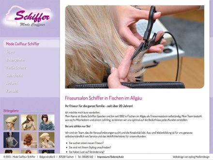 Webdesign von Mode Coiffeur Schiffer