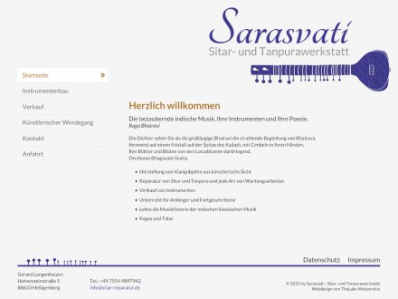 Webdesign von Sarasvati