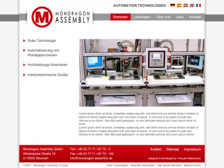 Webdesign von Mondragon Assembly