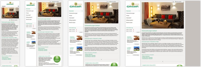 Webdesign von Ferienwohnungen Gerlach