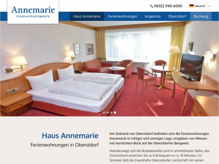 Webdesign von Haus Annemarie
