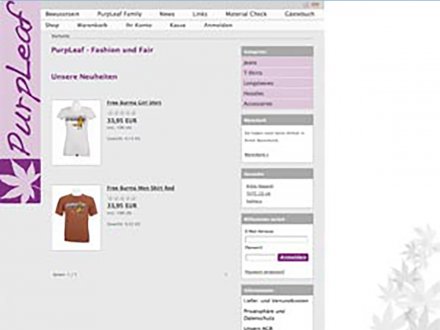 Webdesign von PurpLeaf - Fashion und Fair
