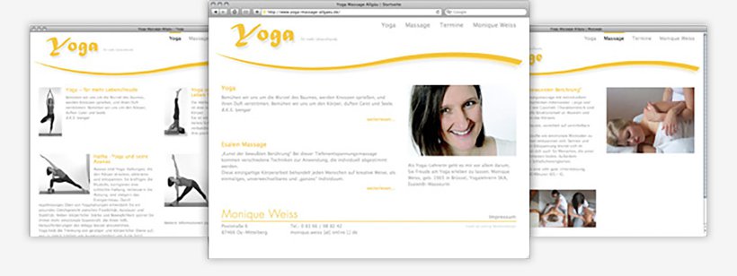 Webdesign von Yoga Massage Allgäu