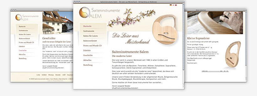 Webdesign von Saiteninstrumente Salem