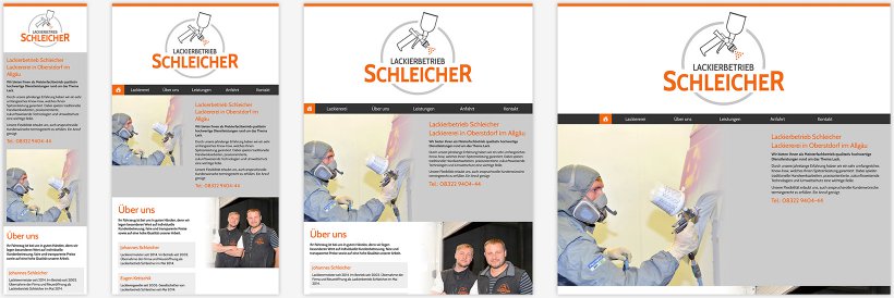 Webdesign von Lackierbetrieb Schleicher